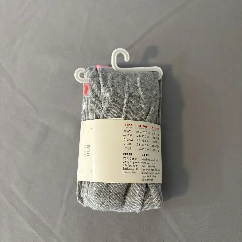Cat & Jack Rainbow Gray Fashion Tights, 1 pair, Size 2T-3T